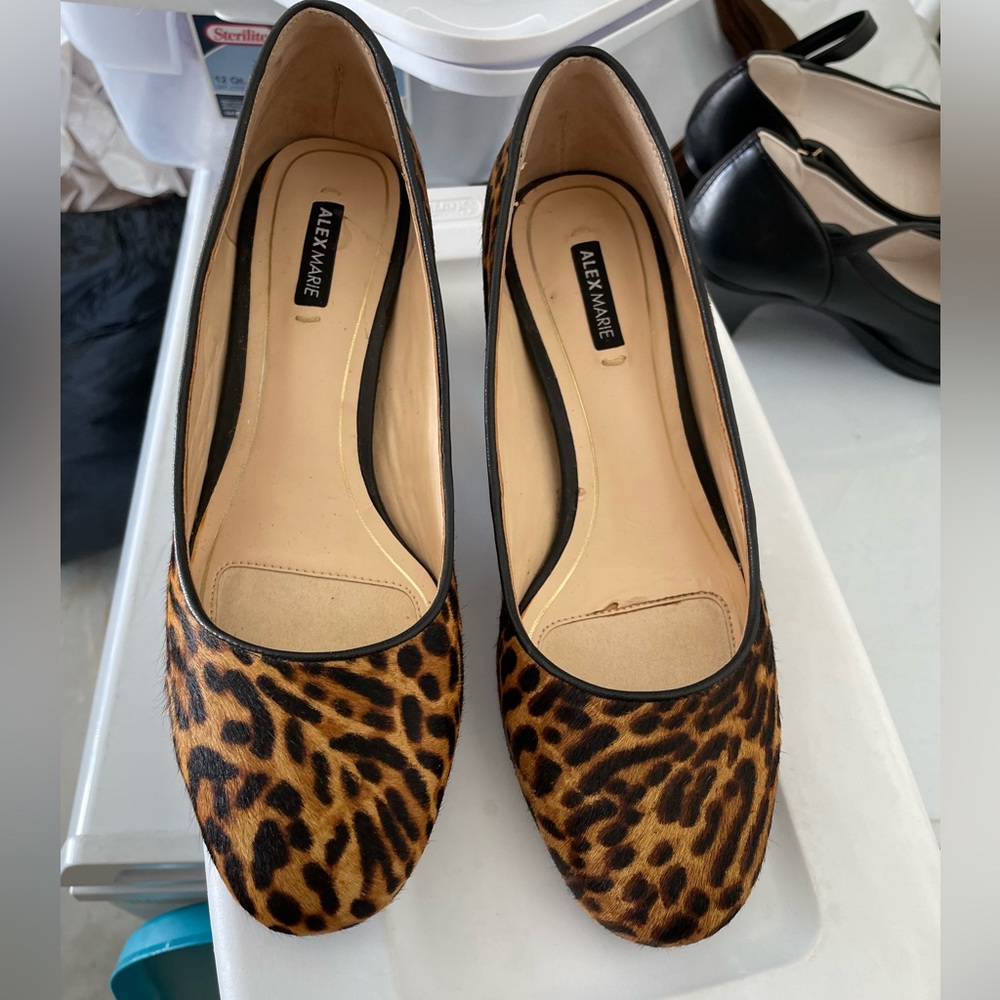 Leopard block heel